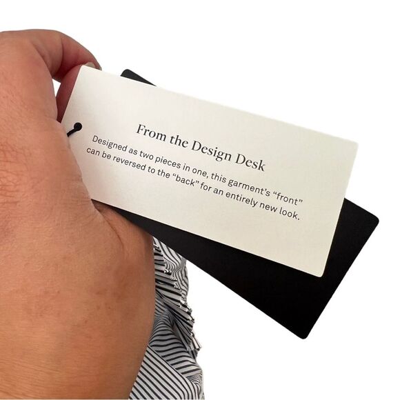 Lafayette 148 New York Blue Striped Sleeveless Convertible Shift Dress NWT Sz M - Picture 11 of 12